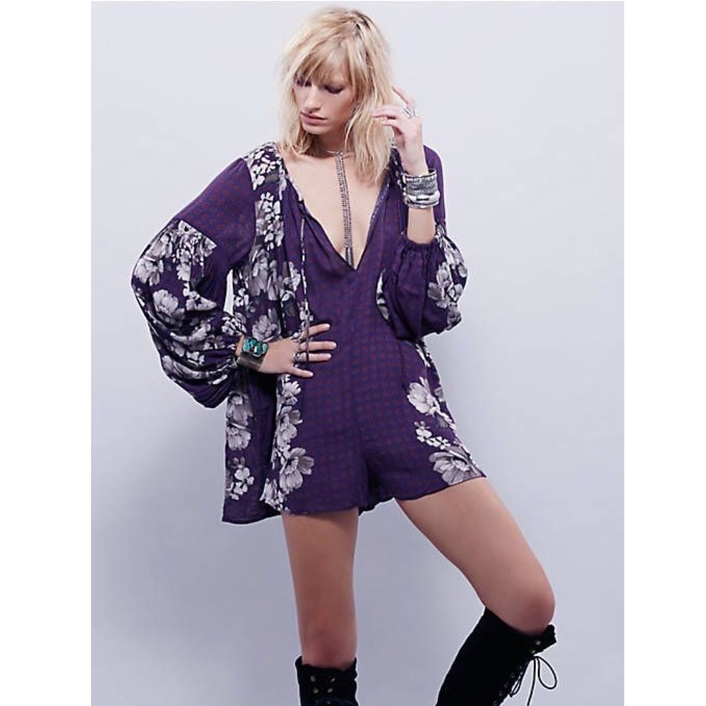 NWOT Free People Sunset Boulevard Floral Romper - Picture 2 of 8